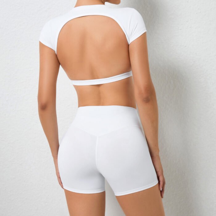 Short Sleeve Shorts and tights fitness Suits H012 - Image 7
