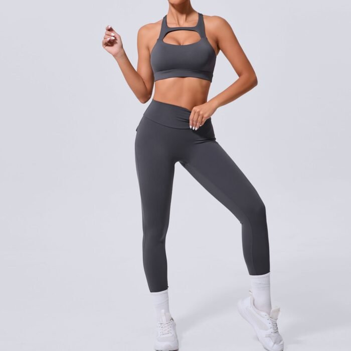Push Up Sports bra and pockets pants fitness wear H011 - Image 7