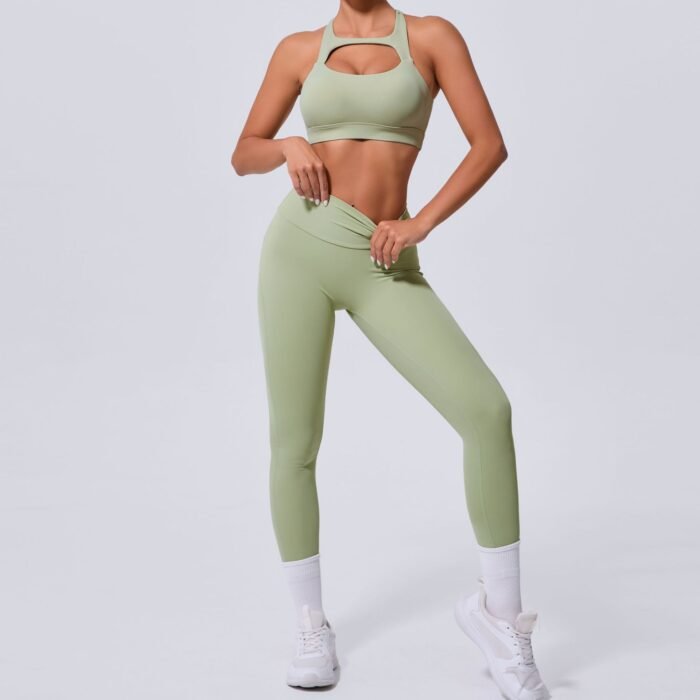 Push Up Sports bra and pockets pants fitness wear H011 - Image 6