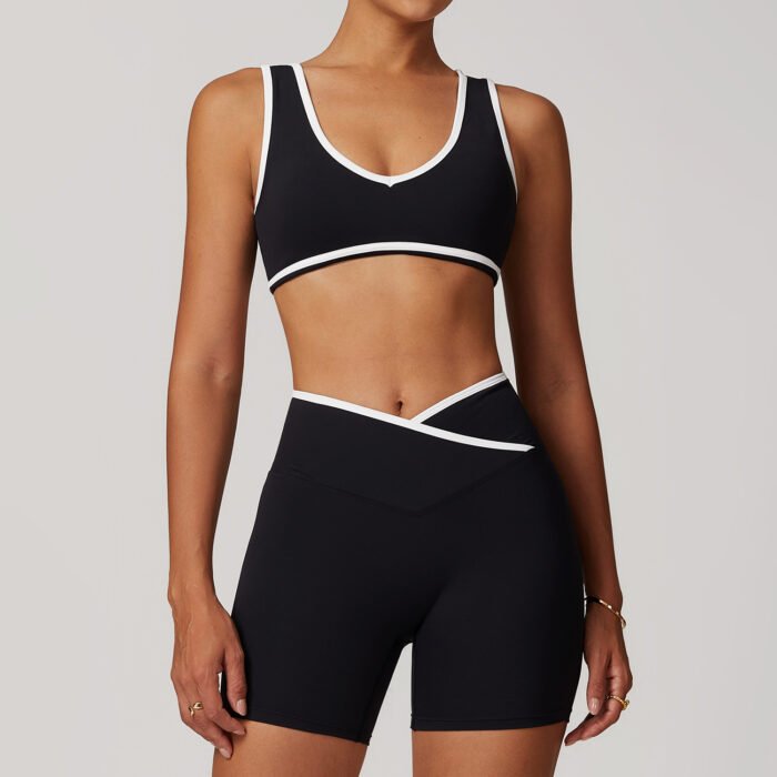 Contrast Patchwork Sports Bra Yoga Sets H006