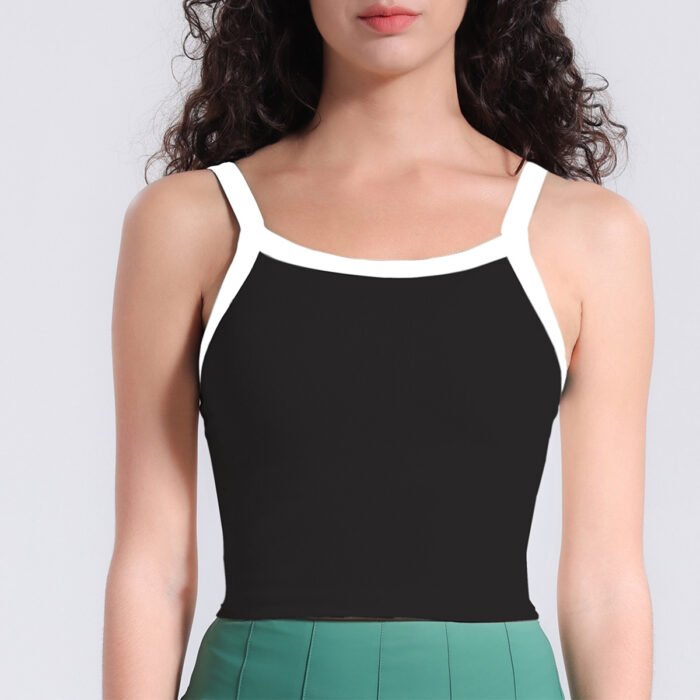 Seamless Non-sleeve Buit In Yoga Vests H015 - Image 7