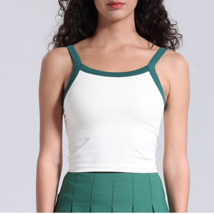 Seamless Non-sleeve Buit In Yoga Vests H015 - Image 8