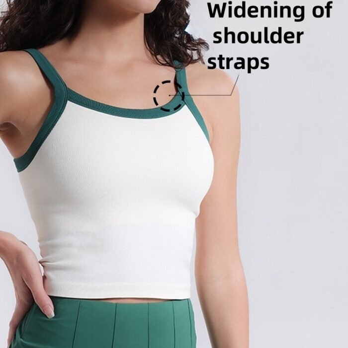 Seamless Non-sleeve Buit In Yoga Vests H015 - Image 2