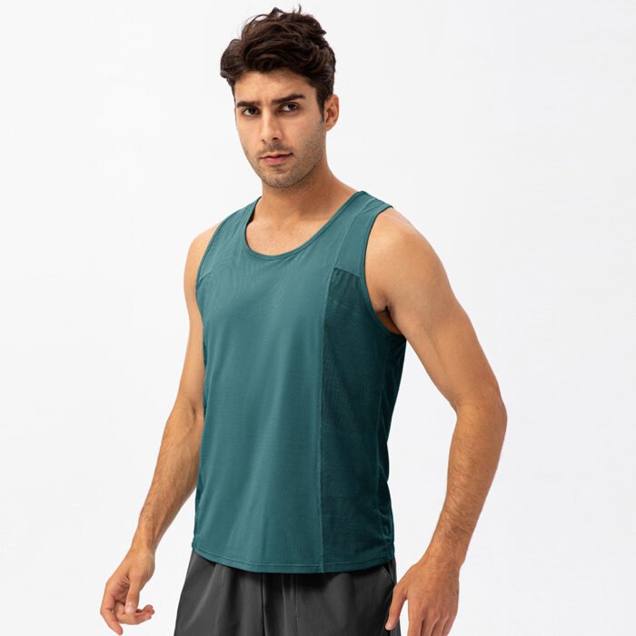 Round Collar Mesh Tanks Y014 - Image 3