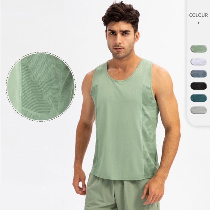 Round Collar Mesh Tanks Y014