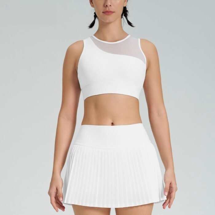 Built in short Sleeve Tops and Shorts Workout Suits H022 - Image 6