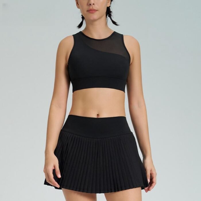 Built in short Sleeve Tops and Shorts Workout Suits H022 - Image 7