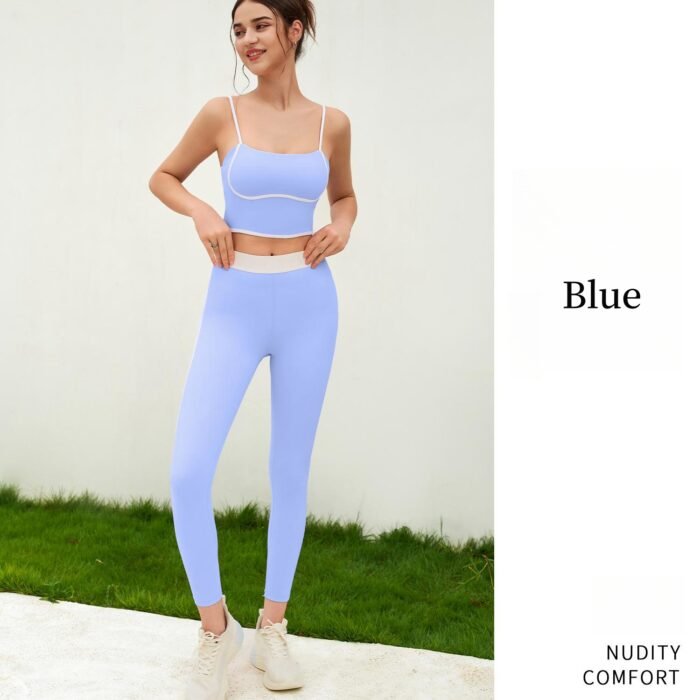 Color Patchwork Bran and Legging Gym Suits H023 - Image 7
