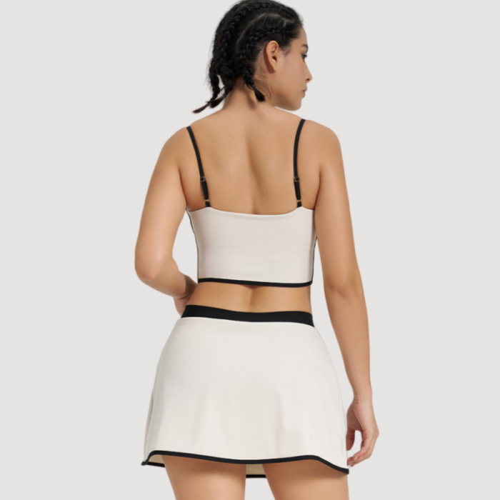 Color Patchwork Tennis Skirts Suits H018 - Image 3