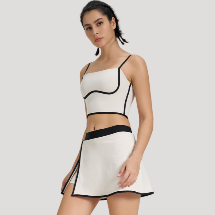 Color Patchwork Tennis Skirts Suits H018 - Image 2