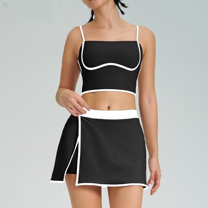 Color Patchwork Tennis Skirts Suits H018 - Image 4