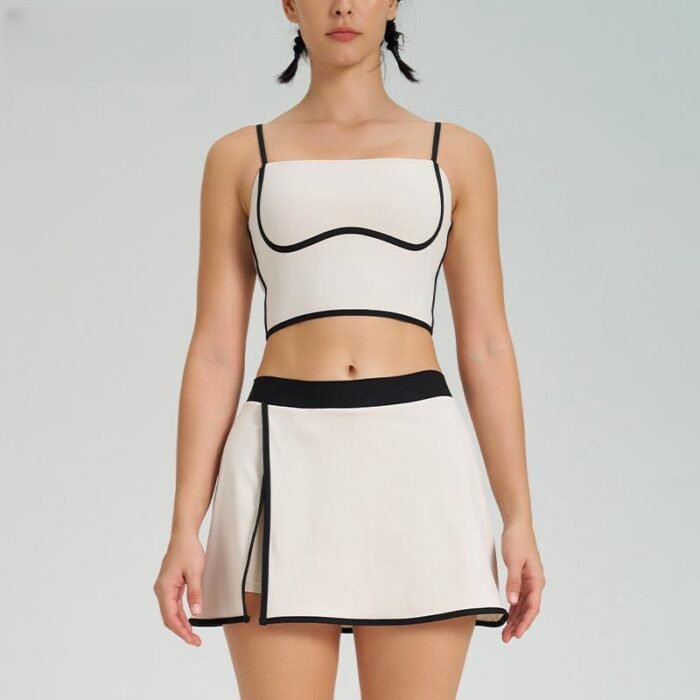 Color Patchwork Tennis Skirts Suits H018