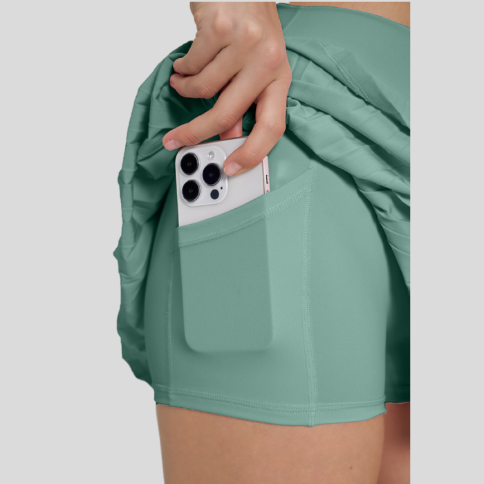 Built in short Sleeve Tops and Shorts Workout Suits H022 - Image 3