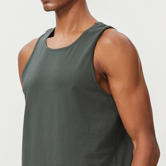 Men's Round Collar  Cotton Tanks Y015 - Image 2