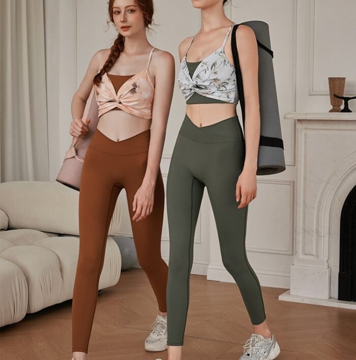 Wholesales Printing Sports Bra and  Gym  Leggings Sets H028 - Image 4