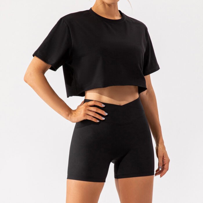 Short Sleeve Cotton Sweatshirts Outdoor Tops H024 - Image 2