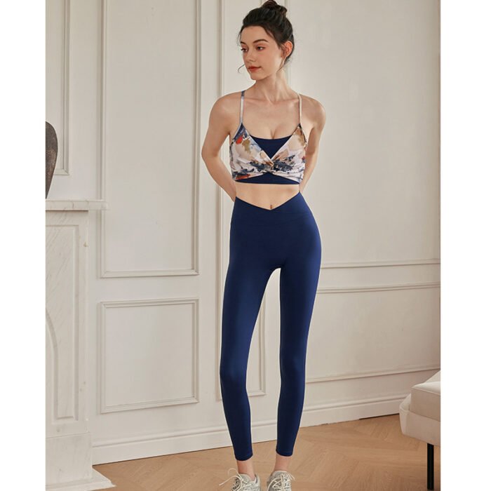 Wholesales Printing Sports Bra and  Gym  Leggings Sets H028 - Image 6