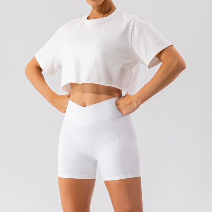 Short Sleeve Cotton Sweatshirts Outdoor Tops H024 - Image 4
