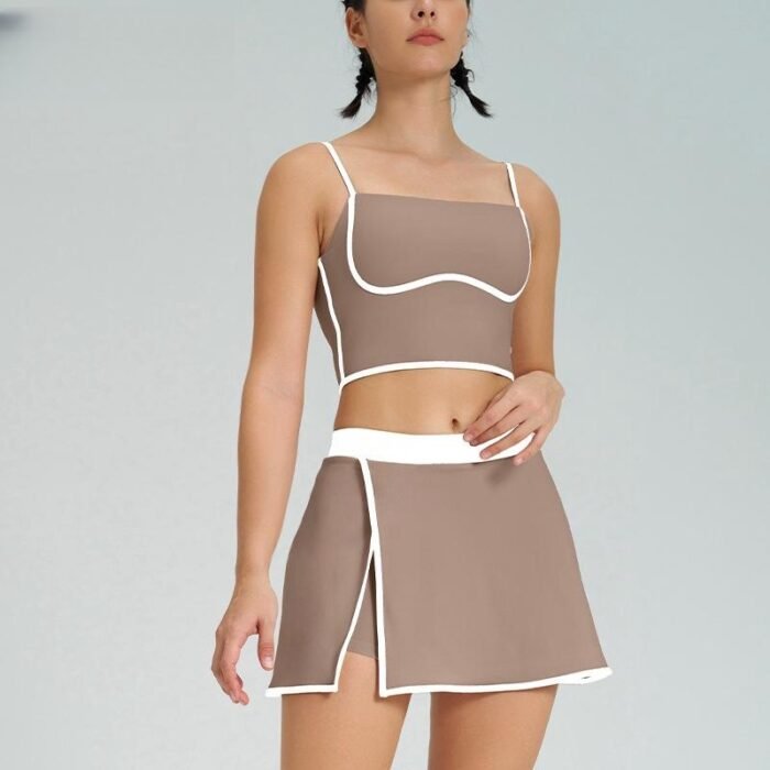 Color Patchwork Tennis Skirts Suits H018 - Image 5
