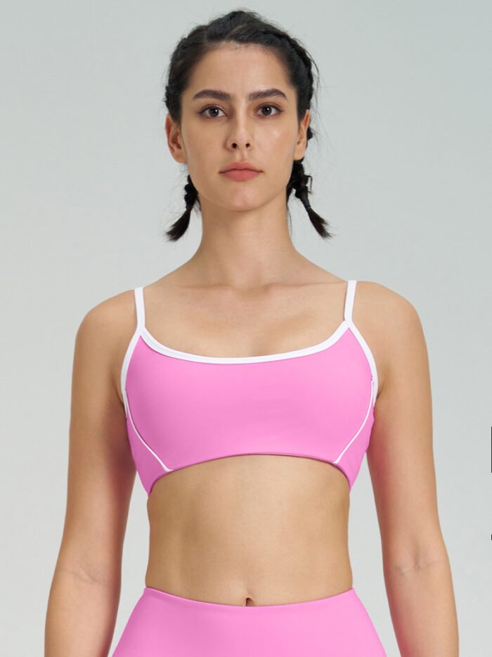 Color Patchwork Sports Bra and Flare Pants Workout Suits H019 - Image 2