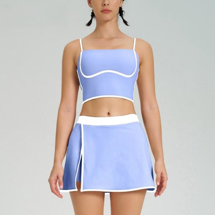 Color Patchwork Tennis Skirts Suits H018 - Image 6