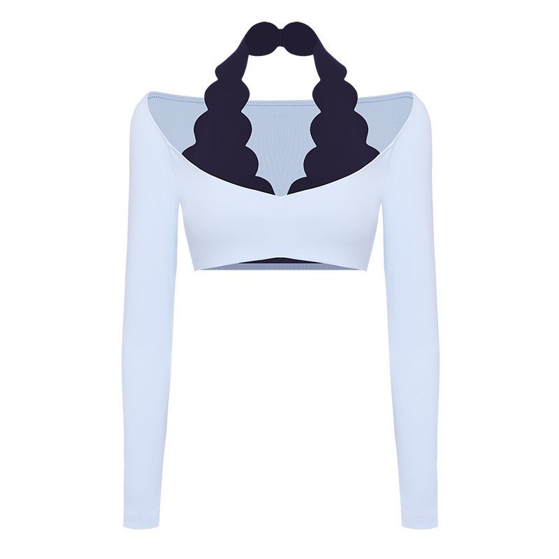 2026 New Premium Long Sleeve Sexy Scallop Gym Sports Bra H049 - Image 9